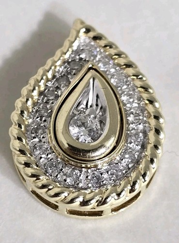 14ct yellow teardrop - 14ct, pendant