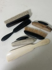 Ebony Wood & Bone Brushes Shoe Horn & Nail Buffers Vanity Dressing Table C1900