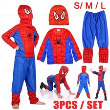 Kids SpiderMan Cosplay Costume Boys Tobey Maguire Outfit Jumpsuit Fancy Dress