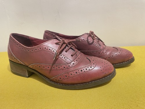 Bertie burgundy leather brogue - burgundy,
