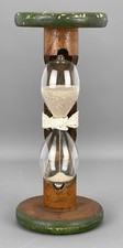 Antique LARGE WOODEN BOBBIN HOUR GLASS EGG TIMER - 24cm x 10.2cm - 289g