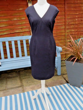 SMART DRESS BY SINGH S MADAN NAVY BLUE SHIFT FULLY LINED UK SIZE 14
