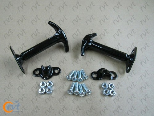 Black hood catch latch - black, kit