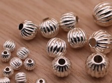 925 Sterling Silver CORRUGATED ROUND Spacer Beads 3mm, 5mm, 6mm, 8mm