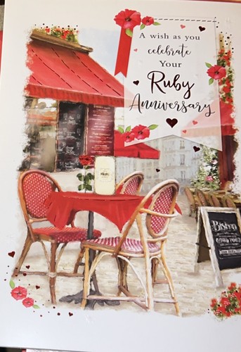 Ruby anniversary card - anniversary, years