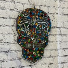 Rainbow Skull Mosaic Tile Wall