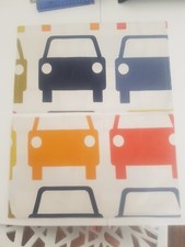 Set of 2 hand sewn Orla Kiely fabric table cotton placemats Car Print reversible