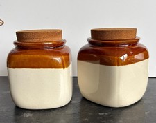 Vintage Pair Stoneware Glazed