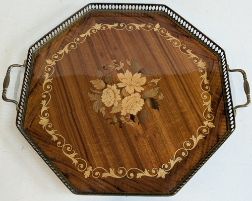 Ornate italian marquetry wood - marquetry,