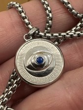 Men’s/Unisex Fossil Evil Eye Chain Necklace Up To 25 Inches In Length