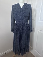 Vintage Navy Polka Dot Midi