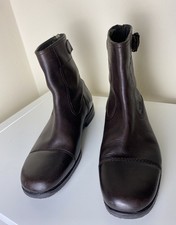 G-Star RAW Vintage Brown Leather Military Boots Zip Back Buckle Style UK 6 EU 40