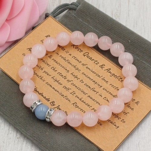 Rose quartz angelite - quartz, &