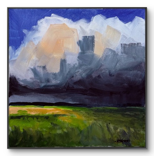 Hand painted 11x14 - field, storm