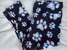Watercolor Paw Print Capris