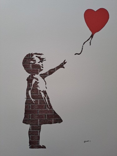 Banksy signed girl with - girl, a