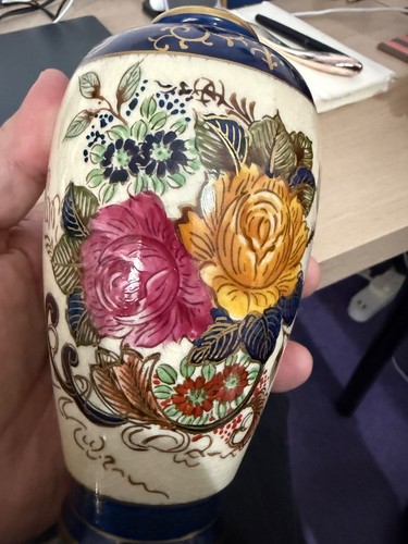 Satsuma hand painted vase - hand,