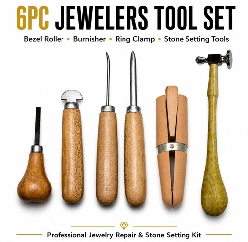 6pc stone setting tools bezel - setting,