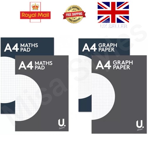 Maths pad squared graph - a4,
