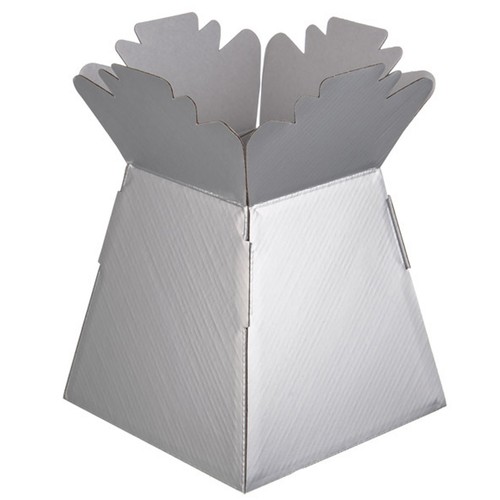Silver florist bouquet box - silver,
