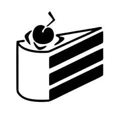 Layer Cake Slice Vinyl Decal Sticker Wall, Door, Cafe, kitchen, Lounge, Bakery