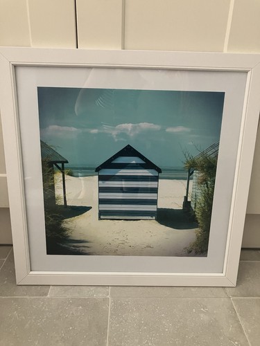 White wooden frame beach - wooden, hut