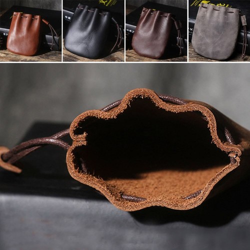 Leather wallet drawstring - leather,