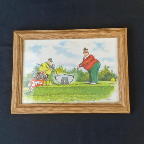 Framed funny golf cartoon - framed,