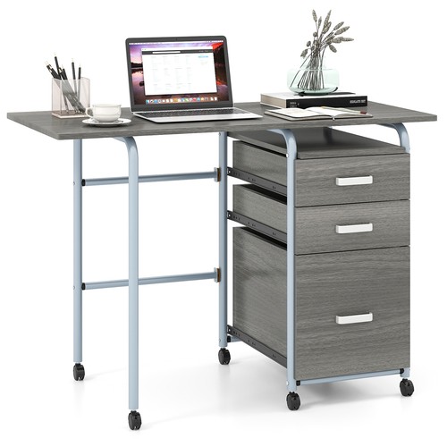 Foldable computer desk - foldable, wheeled