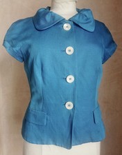 Nicole Farhi Linen Blend Fully Lined Woman's Puff Cap Sleeve Jacket UK size 10