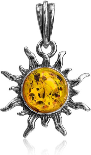 Amber sterling silver - sterling, small