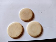 3 x Round Bone Counters  For Inlay / Jewellery 34 mm Diameter