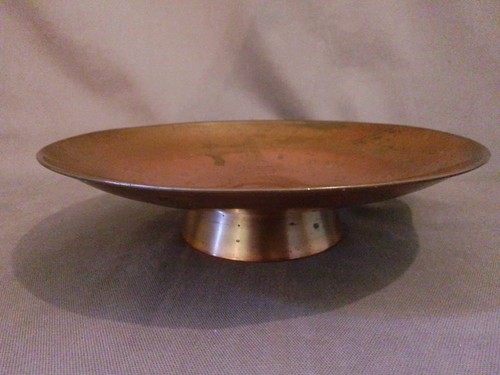 Vintage copper pedestal bowl - copper,