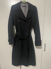Marks and Spencer Women's Trench Coat Size 10 Double Breasted Belted Black New