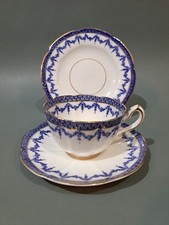 Antique William Lowe Bone China Tea Cup, Saucer & Plate Trio