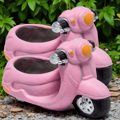 Novelty pink scooter - pink, plant