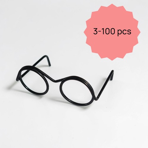 Miniature round glasses black - round,