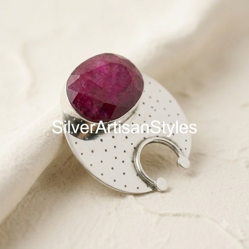 Ruby lab created pendant - pendant, 925