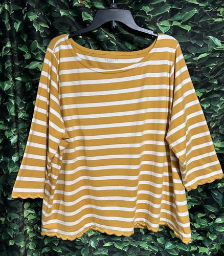 Talbots yellow white - talbots, striped