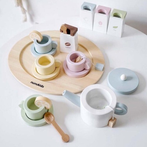 Montessori wooden tea set - wooden,