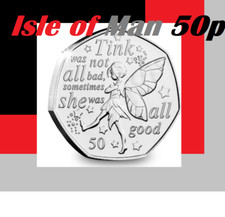 Isle of Man coin 50p penc 2020 Peter Pan II Tinkerbell Tink was not all bad good