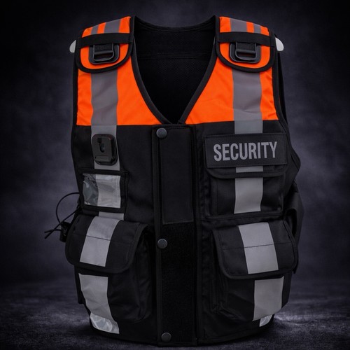 Orange black vis security - hi-vis,