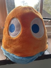 Pac-Man /Ghost Reversible Orange/Blue Plush Soft Toy 7” Bandai Namco. 18cm