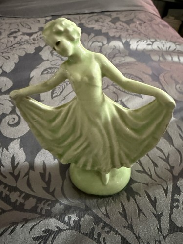 Vintage art deco green ceramic - green,