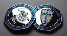 Knights Templar Silver Commemorative, Blue Enamel. Freemasonry/Masons/Masonic