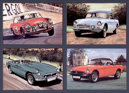 Mgb 1962 set 4 postcards - set,