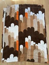 VINTAGE GEOMETRIC CURTAINS ODD SIZE PAIR ,ORANGE BROWN DESIGN CRAFT PROJECTS