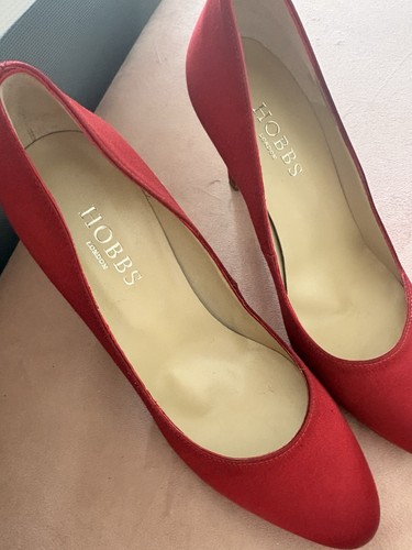 Hobbs red satin shoes size - hobbs,