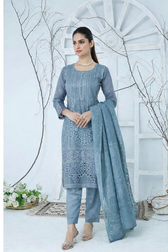 Ready made organza suit - made,