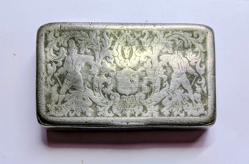 Pewter snuffbox dutch - pewter,